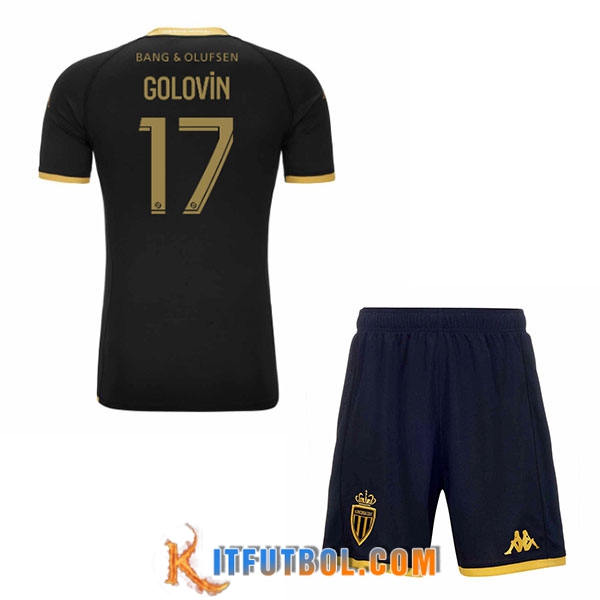 Camisetas De Futbol AS Monaco (GOLOVIN #17) Ninos 2023/2024 Segunda