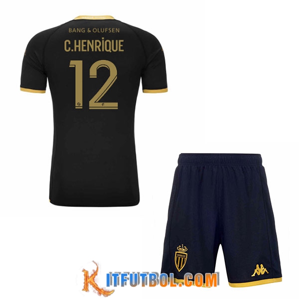 Camisetas De Futbol AS Monaco (C.HENRIQUE #12) Ninos 2023/2024 Segunda