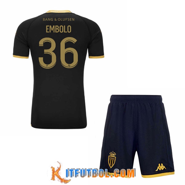 Camisetas De Futbol AS Monaco (EMBOLO #36) Ninos 2023/2024 Segunda