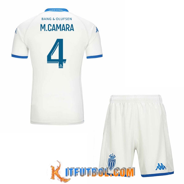 Camisetas De Futbol AS Monaco (M.CAMARA #4) Ninos 2023/2024 Tercera