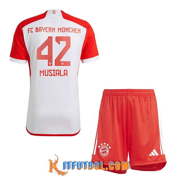Camisetas De Futbol Bayern Munich (MUSIALA #42) Ninos 2023/2024 Primera