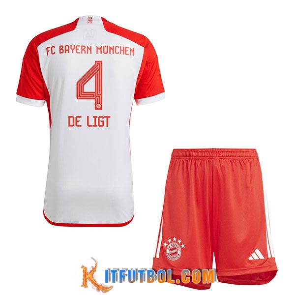 Camisetas De Futbol Bayern Munich (DE LIGT #4) Ninos 2023/2024 Primera