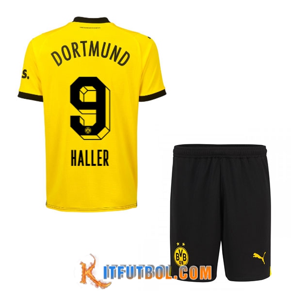 Camisetas De Futbol Dortmund BVB (HALLER #9) Ninos 2023/2024 Primera