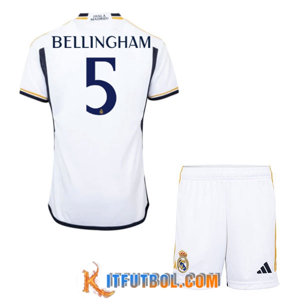 Camisetas De Futbol Real Madrid (BELLINGHAM #5) Ninos 2023/2024 Primera