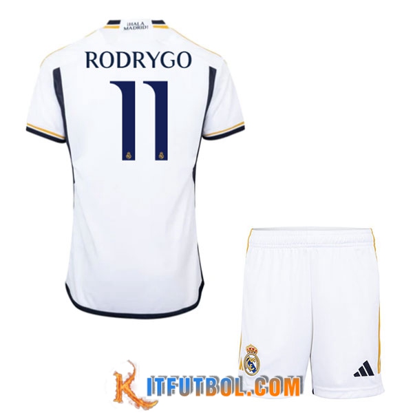 Camisetas De Futbol Real Madrid (RODRYGO #11) Ninos 2023/2024 Primera