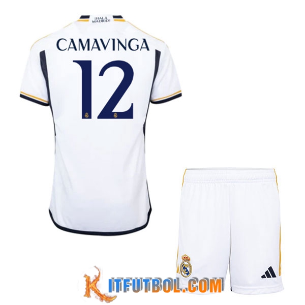 Camisetas De Futbol Real Madrid (CAMAVINGA #12) Ninos 2023/2024 Primera