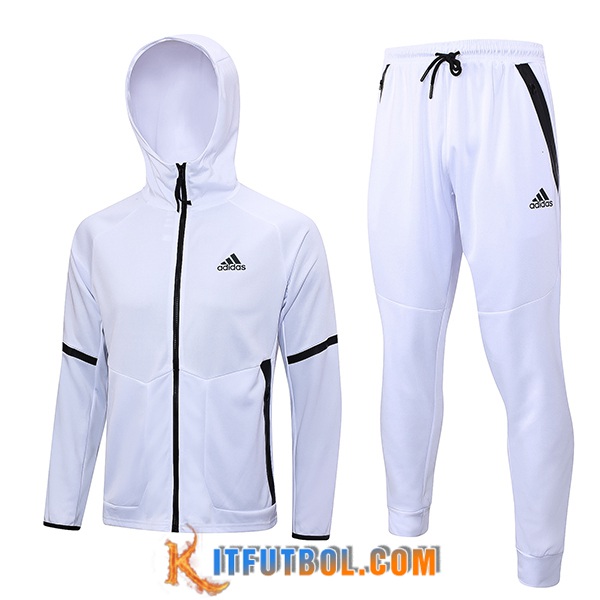 Chaqueta Con Capucha Chandal Rompevientos Chaqueta Adidas Blanco 2023/2024