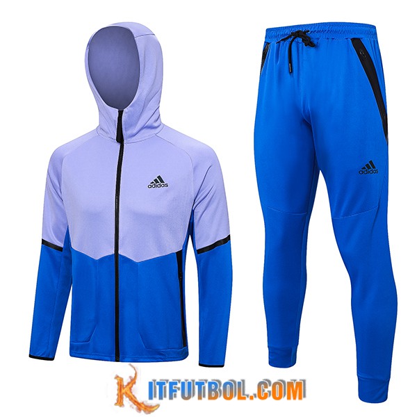Chaqueta Con Capucha Chandal Rompevientos Chaqueta Adidas Azul/Violeta 2023/2024