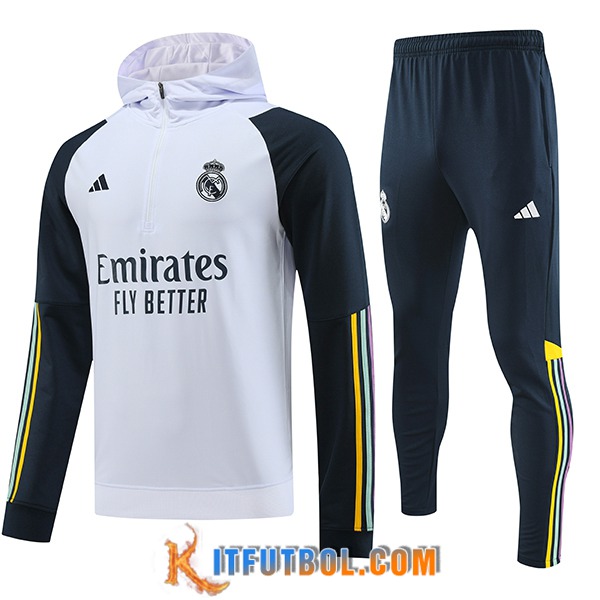 Chaqueta Con Capucha Chandal Real Madrid Blanco 2023/2024