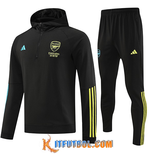 Chaqueta Con Capucha Chandal Arsenal Negro 2023/2024