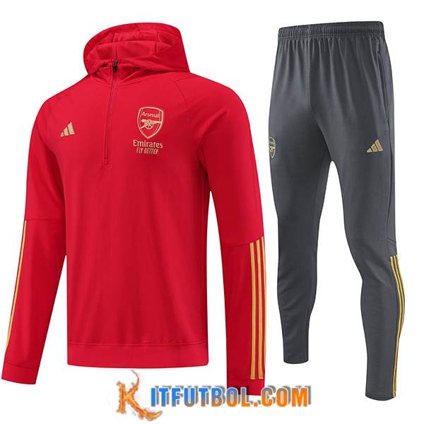 Chaqueta Con Capucha Chandal Arsenal Rojo 2023/2024