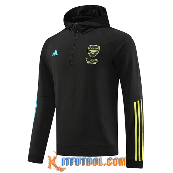 Sudadera De Entrenamiento Capucha Arsenal Negro 2023/2024