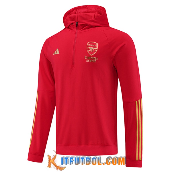 Sudadera De Entrenamiento Capucha Arsenal Rojo 2023/2024