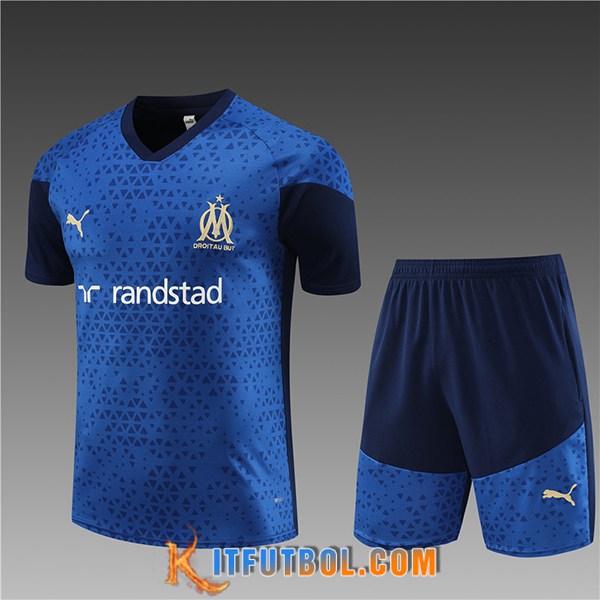 Training T-Shirts + Cortos Marsella Ninos Azul 2023/2024
