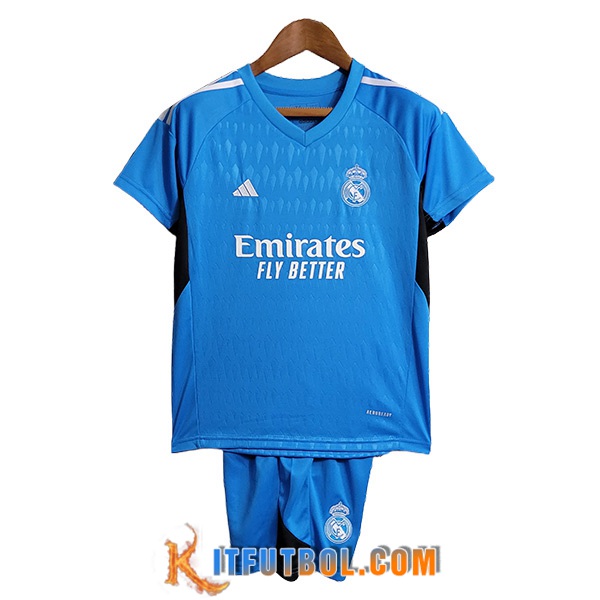 Camisetas De Futbol Real Madrid Ninos Portero Azul 2023/2024