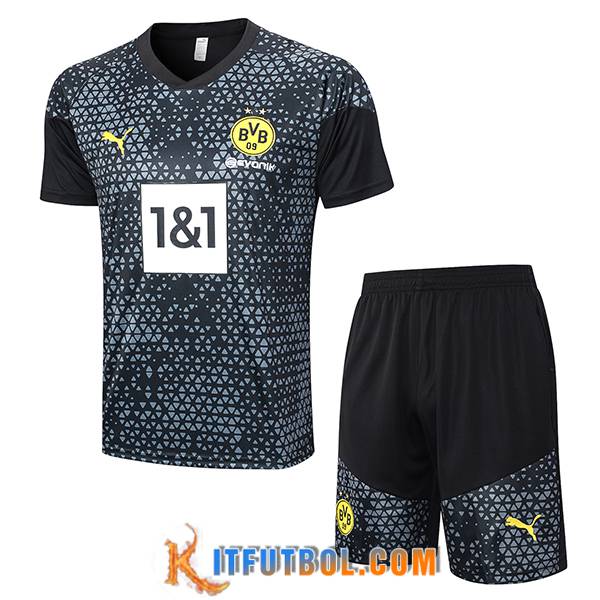 Camiseta Entrenamiento + Cortos Dortmund Negro 2023/2024 -03