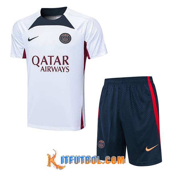 Camiseta Entrenamiento + Cortos PSG Blanco 2023/2024 -04