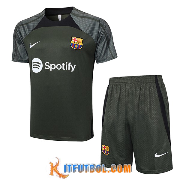 Camiseta Entrenamiento + Cortos FC Barcelona Verde 2023/2024 -04