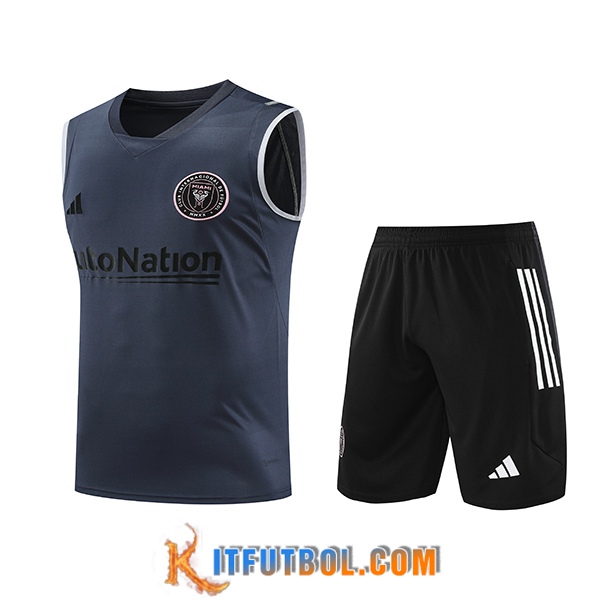 Camiseta Entrenamiento sin mangas + Cortos Inter Miami CF Gris 2023/2024 -02