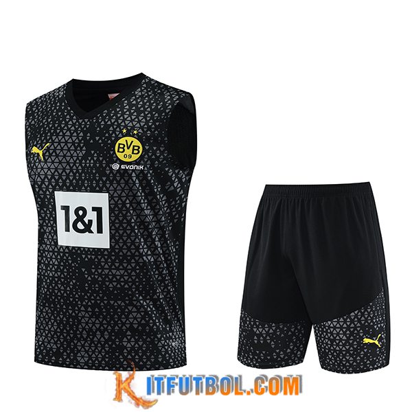 Camiseta Entrenamiento sin mangas + Cortos Dortmund Negro 2023/2024