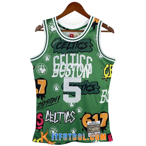 Camisetas De Futbol Boston Celtics (GARNETT #5) 2023/24 Verde -03