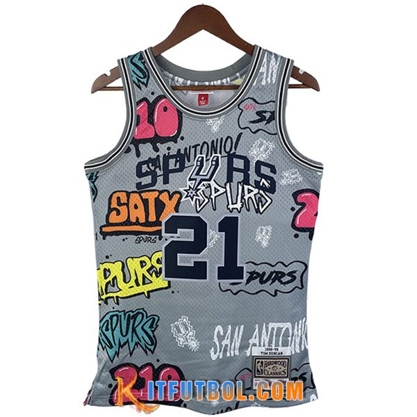 Camisetas De Futbol San Antonio Spurs (DUNCAN #21) 2023/24 Gris
