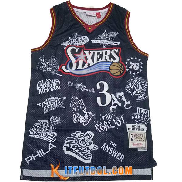 Camisetas De Futbol Philadelphia 76ers (IVERSON #3) 2023/24 Negro