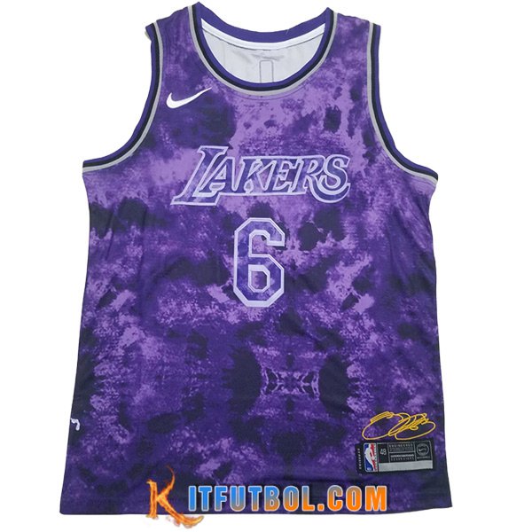 Camisetas De Futbol Los Angeles Lakers (JAMES #6) 2023/24 Violeta -03