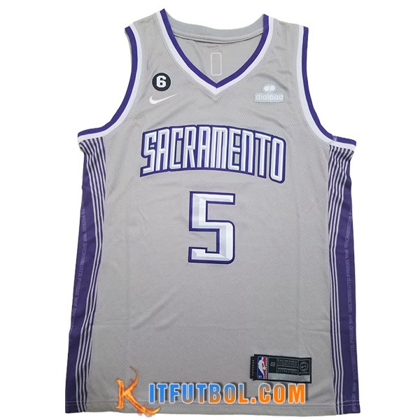 Camisetas De Futbol Sacramento Kings (FOX #5) 2023/24 Gris