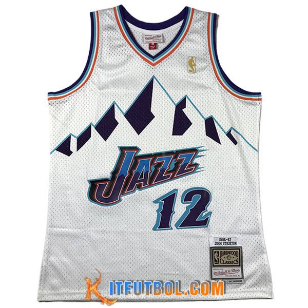 Camisetas De Futbol Utah Jazz (STOCKTON #12) 2023/24 Blanco