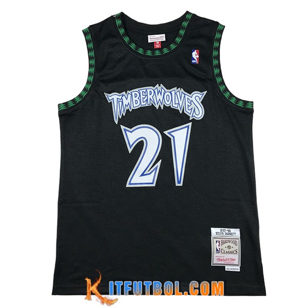 Camisetas De Futbol Minnesota Timberwolves (GARNETT #21) 2023/24 Negro