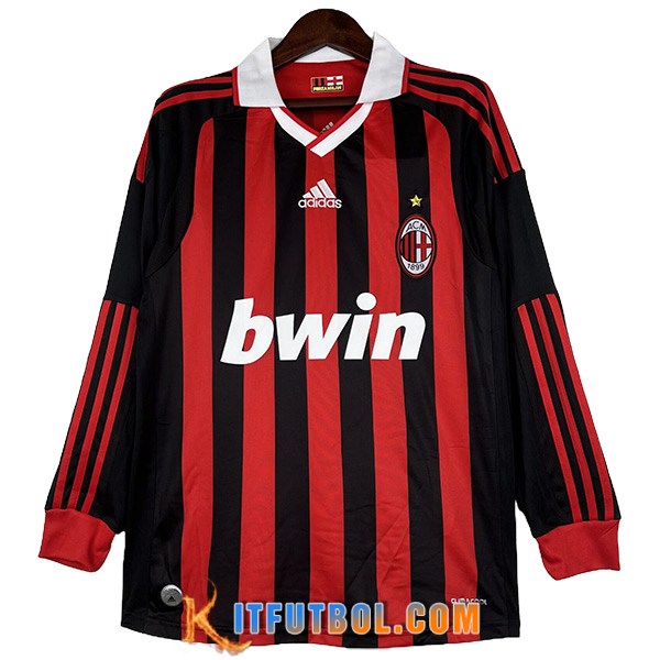 Camisetas De Futbol AC Milan Retro Manga Largas Primera 2009/2010
