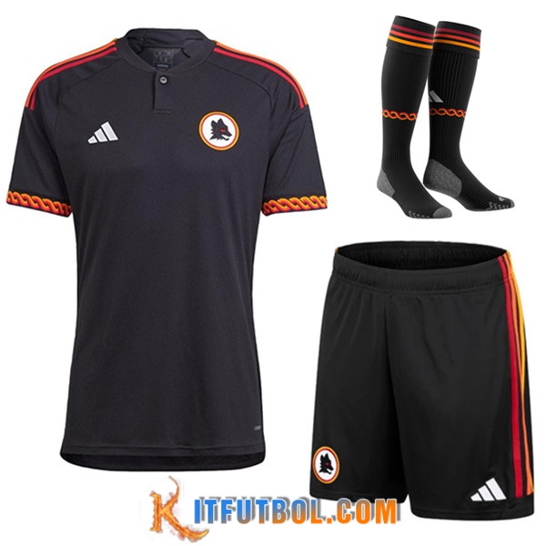 Camisetas Futbol AS Roma Tercera (Cortos + Calcetines) 2023/2024
