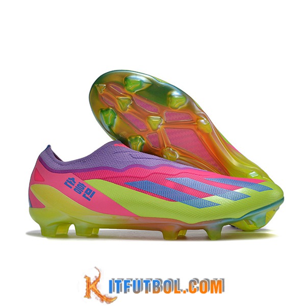 Adidas Botas De Fútbol X CRAZYFAST.1 LL FG Verde/Rosa
