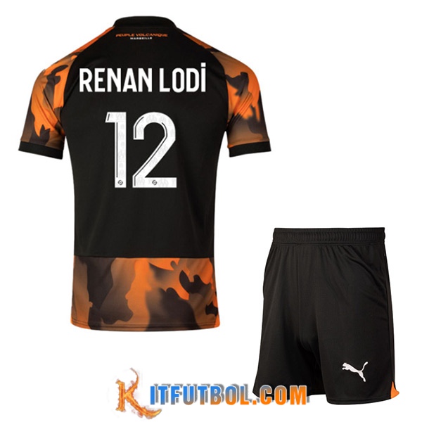 Camisetas De Futbol Marsella (RENAN LODI #12) Ninoss 2023/2024 Tercera