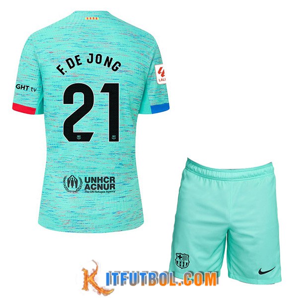 Camisetas De Futbol Barcelona (F. DE JONG #21) Ninoss 2023/2024 Tercera