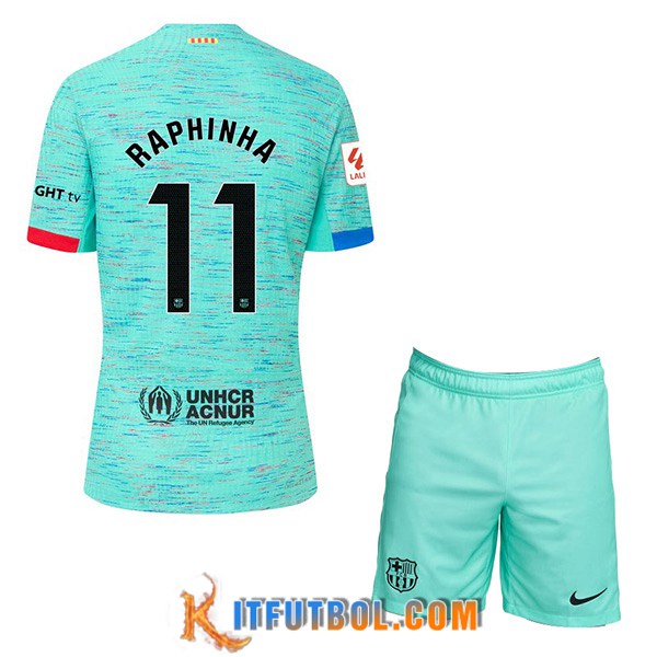 Camisetas De Futbol Barcelona (RAPHINHA #11) Ninoss 2023/2024 Tercera