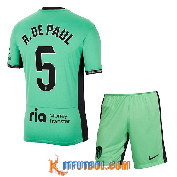 Camisetas De Futbol Atletico Madrid (R. DE PAUL #5) Ninoss 2023/2024 Tercera
