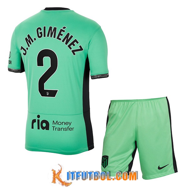 Camisetas De Futbol Atletico Madrid (J.M. GIMÉNEZ #2) Ninoss 2023/2024 Tercera