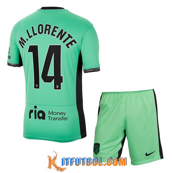 Camisetas De Futbol Atletico Madrid (M. LLORENTE #14) Ninoss 2023/2024 Tercera