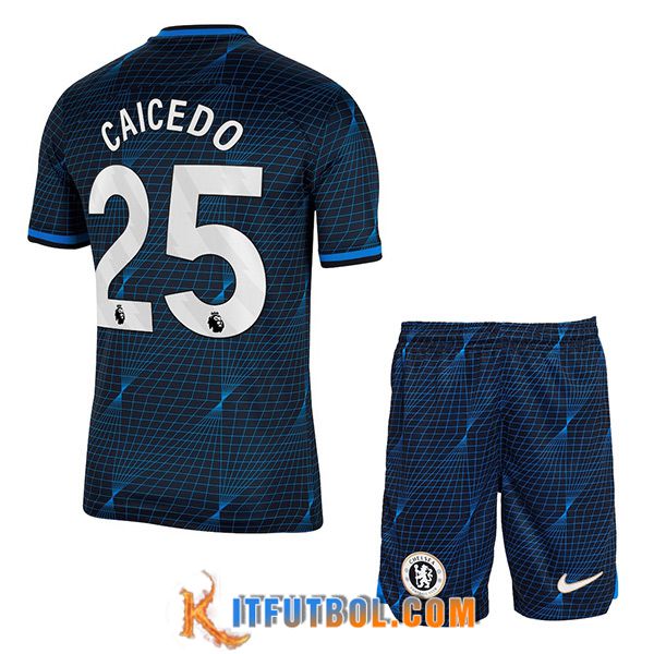 Camisetas De Futbol Chelsea (CAICEDO #25) Ninoss 2023/2024 Segunda