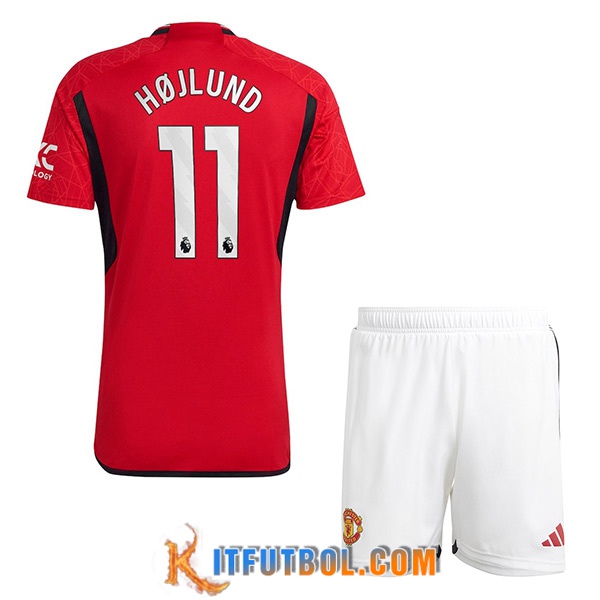 Camisetas De Futbol Manchester United (HOJLUND #11) Ninoss 2023/2024 Primera