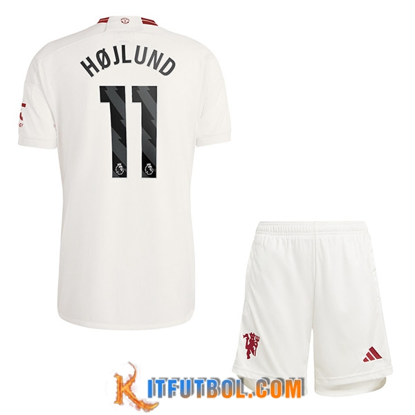 Camisetas De Futbol Manchester United (HOJLUND #11) Ninoss 2023/2024 Tercera