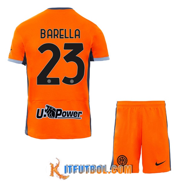 Camisetas De Futbol Inter Milan (BARELLA #23) Ninoss 2023/2024 Tercera