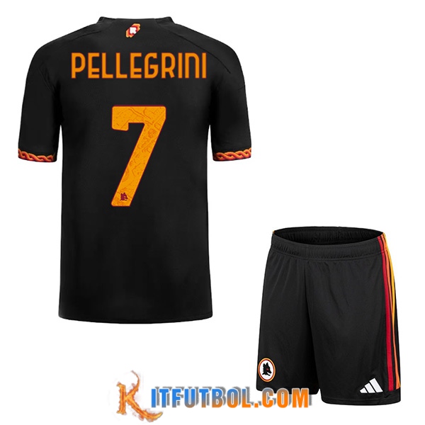 Camisetas De Futbol AS Roma (PELLEGRINI #7) Ninoss 2023/2024 Tercera