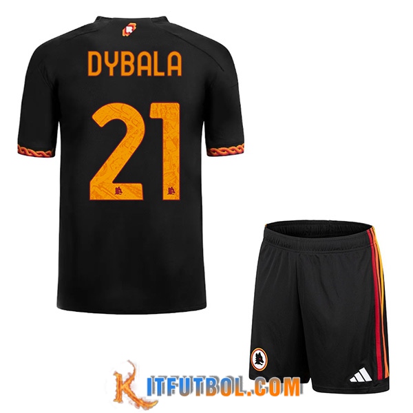 Camisetas De Futbol AS Roma (DYBALA #21) Ninoss 2023/2024 Tercera