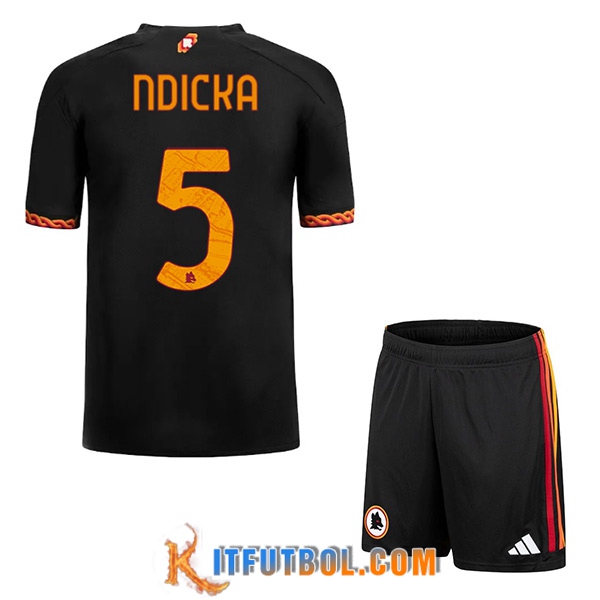 Camisetas De Futbol AS Roma (NDICKA #5) Ninoss 2023/2024 Tercera