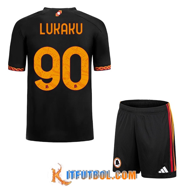 Camisetas De Futbol AS Roma (LUKAKU #90) Ninoss 2023/2024 Tercera