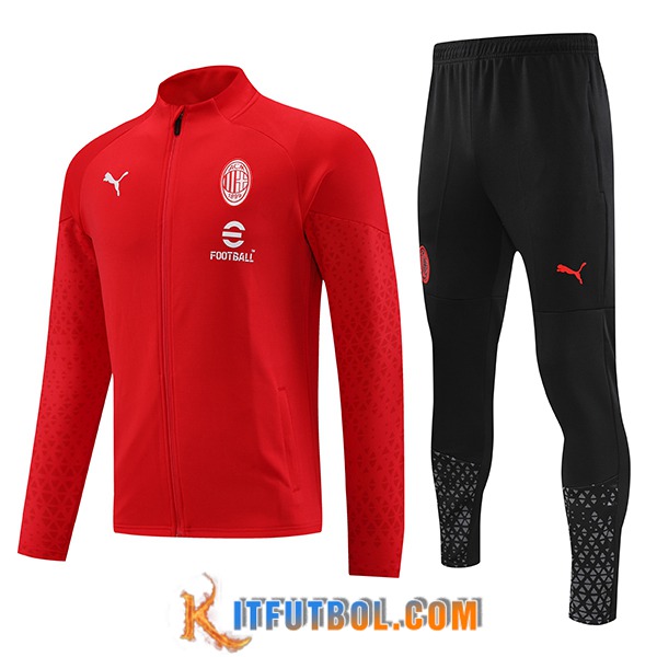 Chandal Equipos De Futbol - Chaqueta AC Milan Rojo 2023/2024 -02