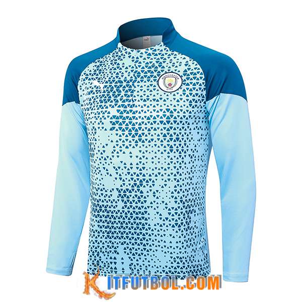 Sudadera De Entrenamiento Manchester City Azul Claro 2023/2024 -02